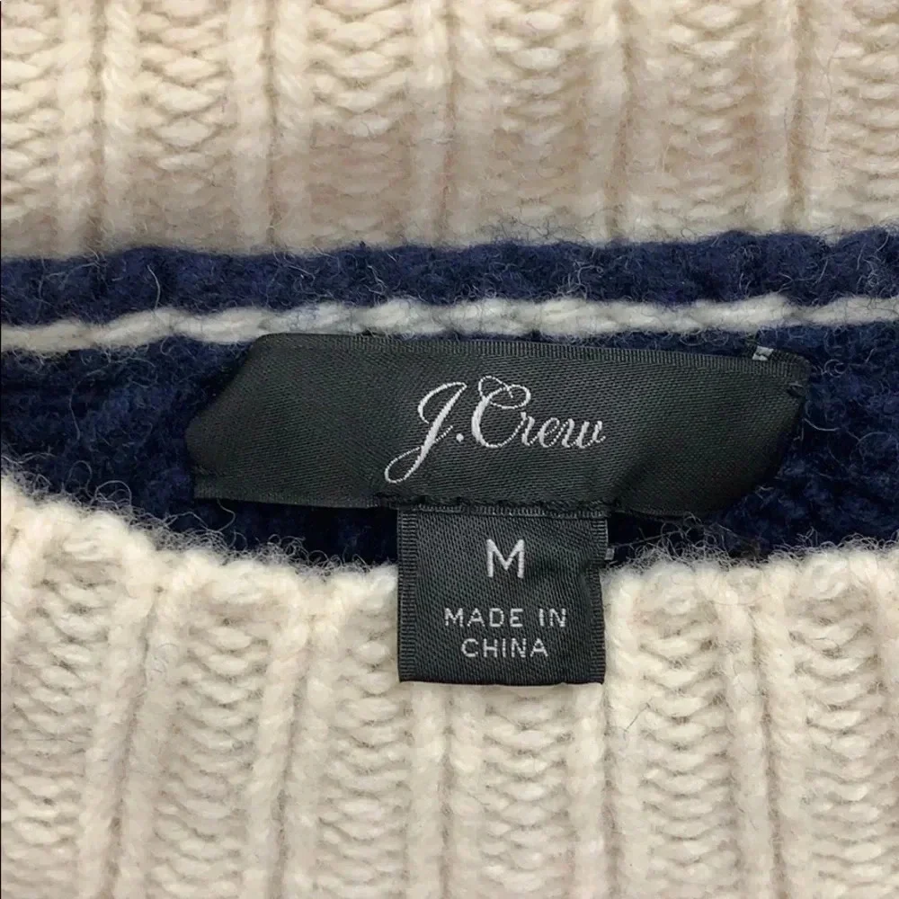 J. Crew Stripe Cable Knit Tunic Sweater Size Medium